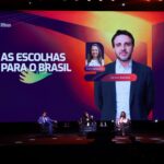 Candidato Renan Santos, no 13º Fórum Caminhos da Liberdade, fala em endurecimento de penas e intervenção em portos no combate ao crime