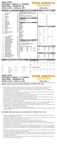 Brazil Vs Ecuador -Game Notes-Copa America 2016 USA
