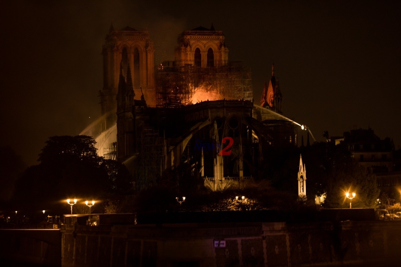 Notre Dame Cathedral on Fire