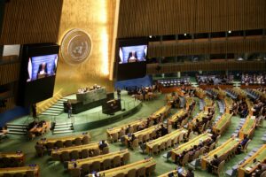 Photo: Palestine President Mahmoud Abbas Addresses UNGA 80 in a pre-recorded video. Niyi Fote/Thenews2