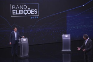 SÃO PAULO (SP), 09/08/2026 – ELEIÇÕES 2026/DEBATE/BAND/GOVERNO DE SP – O governador de São Paulo e candidato à reeleição, Tarcísio de Freitas (Republi