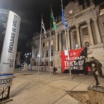 SÃO PAULO (SP), 13/08/2026 – POLÍTICA/MANIFESTAÇÃO – A União Nacional dos Estudantes (UNE), a União Estadual dos Estudantes (UEE) e o Centro Acadêmico XI de Agosto realizam, nesta quinta-feira (13), um ato contra o candidato à Presidência Renan Santos, no Largo São Francisco, região central de São Paulo. A manifestação está prevista para as 20h30, em frente à Faculdade de Direito da USP.